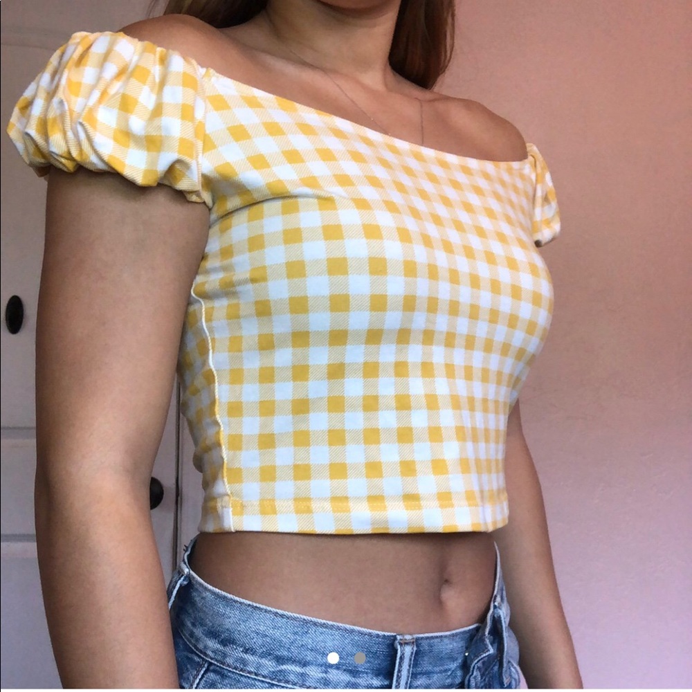 Off the shoulder cropped top